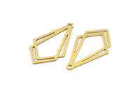 Brass Diamond Charm, 12 Raw Brass Diamond Shaped Charms With 1 Loop, Pendant Findings (29x18x0.60mm) A3610