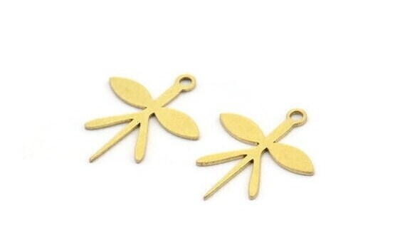 Brass Flower Charm, 50 Raw Brass Flower Charms With 1 Loop, Brass Connectors (18x15x0.60mm) A3649