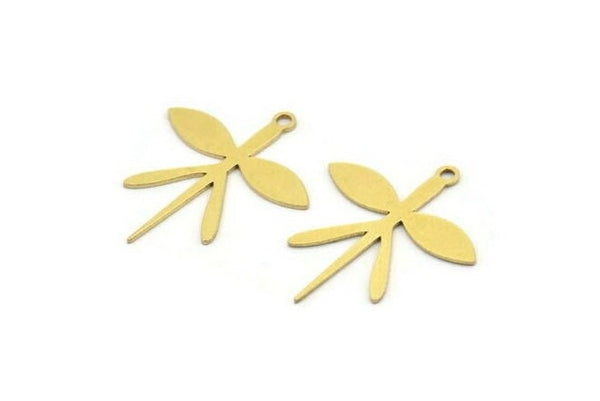 Brass Flower Charm, 24 Raw Brass Flower Charms With 1 Loop, Brass Connectors (24x21x0.60mm) A3650