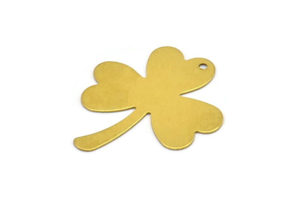 Brass Flower Charm, 24 Raw Brass Flower Charms With 1 Hole, Earrings, Pendants, Findings (30x25x0.50mm) A0919