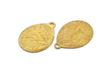 Brass Owl Charm, 2 Raw Brass Owl Textured Drop Shape Charms With 1 Loop, Blanks (38x28.5x0.8mm) E215