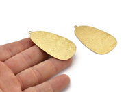 Brass Drop Charm, 4 Raw Brass Textured Drop Shaped Charms With 1 Loop, Pendants, Earrings, Findings (53x30x0.50mm) D876