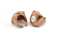 Rose Gold Ring Settings, 1 Rose Gold Plated Ring Setting with Pad Size 12x10mm U051 Q0236