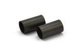 Black Tube Beads - 5 Oxidized Brass Tubes (10x18mm) Bs 1555 S034