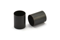 Black Tube Beads - 3 Oxidized Brass Tubes (20x25mm) Bs 1493 S017