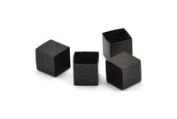 Black Square Tubes, 6 Oxidized Brass Square Tubes (14x14mm) Bs 1520 S072