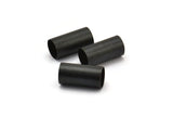 Black Tube Beads - 10 Oxidized Brass Tubes (8x16mm) Bs 1543 S036