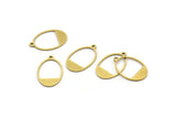 Brass Oval Charm, 50 Raw Brass Oval Charms With 1 Loop, Earring Charms (16x11x0.60mm) A3411