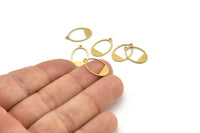 Brass Oval Charm, 50 Raw Brass Oval Charms With 1 Loop, Earring Charms (16x11x0.60mm) A3411