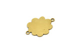 Brass Cloud Charm, 12 Raw Brass Cloud Shaped Charms With 2 Loops, Connectors (20x15x0.60mm) A3422