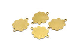 Brass Cloud Charm, 12 Raw Brass Cloud Shaped Charms With 2 Loops, Connectors (20x15x0.60mm) A3422