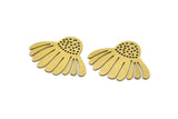 Brass Irregular Charm, 8 Raw Brass Irregular Shaped Charms With 1 Hole (22x28x0.60mm) A3436