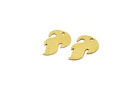 Brass Fire Charm, 24 Raw Brass Fire Shape Charms With 1 Hole (18x13x0.60mm) A3510