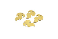 Brass Fire Charm, 24 Raw Brass Fire Shape Charms With 1 Hole (18x13x0.60mm) A3510