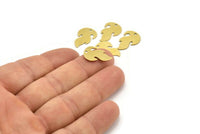 Brass Fire Charm, 24 Raw Brass Fire Shape Charms With 1 Hole (18x13x0.60mm) A3510