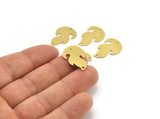 Brass Fire Charm, 12 Raw Brass Fire Shape Charms With 2 Hole (22x15x0.60mm) A3657