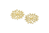 Brass Flower Charm, 12 Raw Brass Flower Charms, Charm Pendants (27x25x0.60mm) A3527