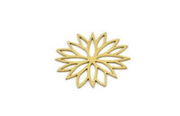 Brass Flower Charm, 12 Raw Brass Flower Charms, Charm Pendants (27x25x0.60mm) A3527