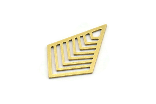 Brass Diamond Charm, 12 Raw Brass Diamond Shaped Charms, Pendant Findings (28x18x0.60mm) A3660