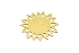 Brass Flower Charm, 4 Raw Brass Sunflower Shaped Charms, Earring Charms (31x29x0.60mm) A3597