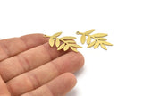 Brass Leaf Charm, 10 Raw Brass Leaf Charms With 1 Loop, Charm Pendants (32x20x0.60mm) A3663