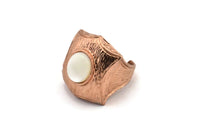 Rose Gold Ring Settings, 1 Rose Gold Plated Ring Setting with Pad Size 12x10mm U051 Q0236