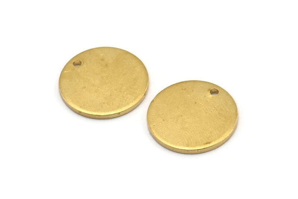 Brass Cabochon Tag, 12 Raw Brass Cabochon Tags With 1 Hole, Stamping Tags (16x1.2mm) D1394