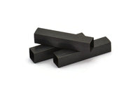 Black Square Tubes, 10 Oxidized Brass Square Tubes (8x40mm) Bs 1580 S043