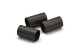 Black Tube Beads - 5 Oxidized Brass Tubes (10x18mm) Bs 1555 S034