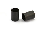 Black Tube Beads - 5 Oxidized Brass Tubes (14x20mm) Bs 1482 S044