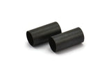 Black Tube Beads - 10 Oxidized Brass Tubes (8x16mm) Bs 1543 S036