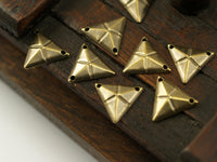 Antique Bronze Triangle, 30 Antique Bronze Cambered Triangles with 2 Holes, Jewelry Findings (14x14x14mm) Pen 3065