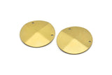 Round Pyramid Blank, 6 Raw Brass Round Pyramid Pendants With 2 Holes (35x0.80mm) A0944