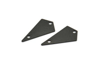 22mm Black Triangle, 10 Oxidized Brass Black Triangle Charms with 2 holes (22x12x0.60mm) U037 S226