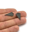 22mm Black Triangle, 10 Oxidized Brass Black Triangle Charms with 2 holes (22x12x0.60mm) U037 S226