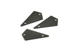 22mm Black Triangle, 5 Oxidized Brass Black Triangle Charms with 2 holes (22x12x0.60mm) U037 S226