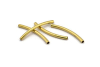 24 Raw Brass Curved Tubes (3x40 Mm) Bs 1414