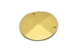 Round Pyramid Blank, 6 Raw Brass Round Pyramid Pendants With 2 Holes (35x0.80mm) A0944