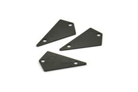 22mm Black Triangle, 10 Oxidized Brass Black Triangle Charms with 2 holes (22x12x0.60mm) U037 S226