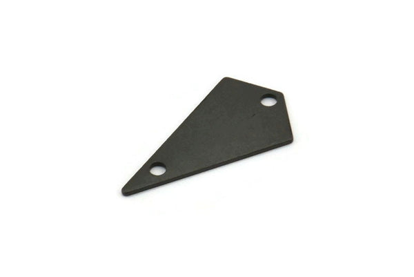 22mm Black Triangle, 5 Oxidized Brass Black Triangle Charms with 2 holes (22x12x0.60mm) U037 S226