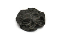 Black Wavy Disc, 6 Oxidized Black Brass Wavy Disc Charms With 1 Hole, Earrings, Pendants, Findings (23x23x0.60mm) D0732 S976