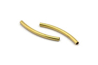 24 Raw Brass Curved Tubes (3x40 Mm) Bs 1414