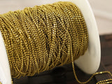 Tiny Ball Chain, 5 Meters - 16.5 Feet (1.3mm) Solid Brass Chain - Brs 9 Z076