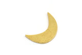 Brass Moon Blank, 24 Raw Brass Crescent Moon Shaped Blanks, Findings (17x5x0.60mm) A4916