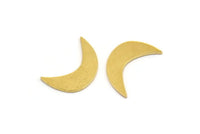 Brass Moon Blank, 24 Raw Brass Crescent Moon Shaped Blanks, Findings (17x5x0.60mm) A4916