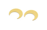 Brass Moon Blank, 24 Raw Brass Crescent Moon Shaped Blanks, Findings (16x5x0.60mm) A5105