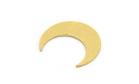 Brass Moon Blank, 24 Raw Brass Crescent Moon Shaped Blanks, Findings (16x5x0.60mm) A5105