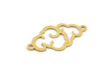 Brass Cloud Charm, 24 Raw Brass Cloud Shaped Charms With 2 Loops, Bracelet Connectors, Bracelet Parts (24x13x0.60mm) A4630