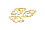 Brass Cloud Charm, 24 Raw Brass Cloud Shaped Charms With 2 Loops, Bracelet Connectors, Bracelet Parts (24x13x0.60mm) A4630