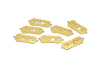 Brass Days Charm, Raw Brass Days Of The Week Written Charms With 2 Loops, Written Connectors, Findings, Bracelet Parts (36.5x15x0.60mm)